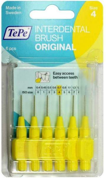Tepe 6 Interdentalbürste 0,7 mm Gelb