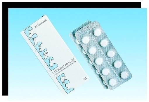 Vetokehl Muc D5 vet. 20 Tabletten
