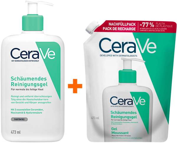 CeraVe Schäumendes Reinigungsgel 473 ml + CeraVe Schäumendes Reinigungsgel 473 ml Refill