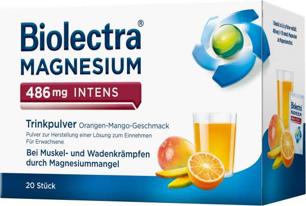Biolectra Magnesium 486 mg intens Trinkpulver Orange-Mango 20 Stück