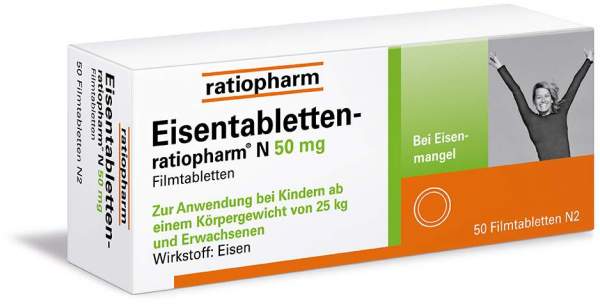 Eisentabletten Ratiopharm N 50 mg 50 Filmtabletten