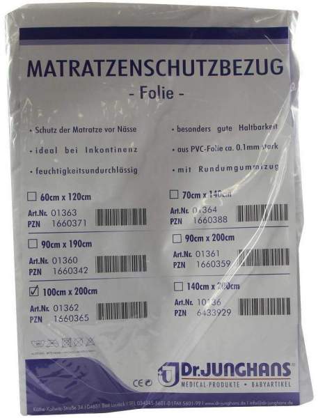 Matratzen 1 Schutzbezug Folie 0,1 mm 100 X 200 cm Weiß