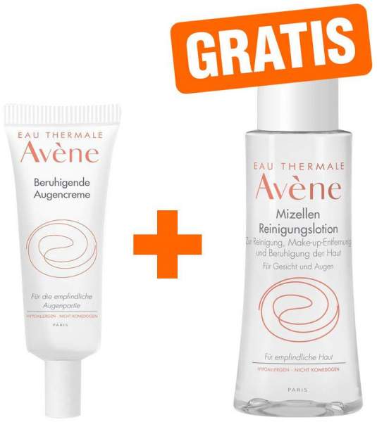 Avene Beruhigende Augencreme 10 ml Creme + gratis Mizellen Reinigungslotion 100 ml