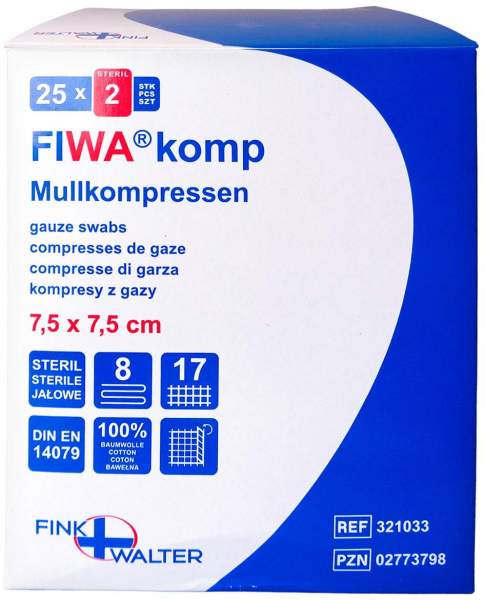 MULLKOMPRESSEN 7,5x7,5 cm steril 8fach