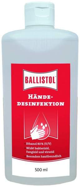 Ballistol Händedesinfektionslösung 80% Ethanol 500 ml
