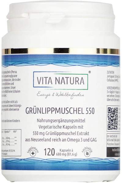 Grünlippmuschel 550 mg Vegi-Kapseln 120 Stück