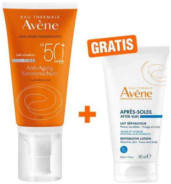 Avene SunSitive Anti-Aging SPF 50+ Sonnenemulsion + gratis Repair Lotion 50 ml