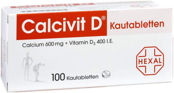 Calcivit D Kautabletten 600 Mg-400 I.E 100 Kautabletten
