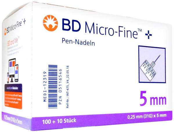 Bd Micro-Fine+ 5 Nadeln 110x0,25x5 mm