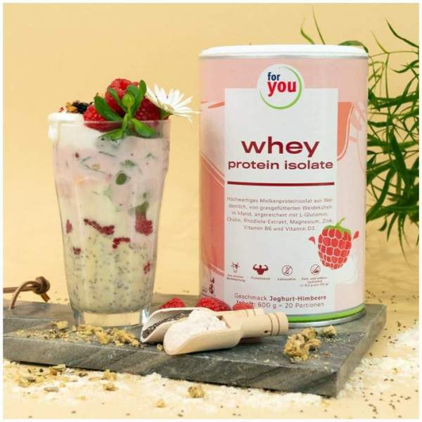 For You Whey Protein Iisolate Joghurt-Himbeere 600g Pulver