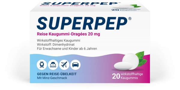 Superpep wirkstoffhaltiges Kaugummi 20mg 20 Stück