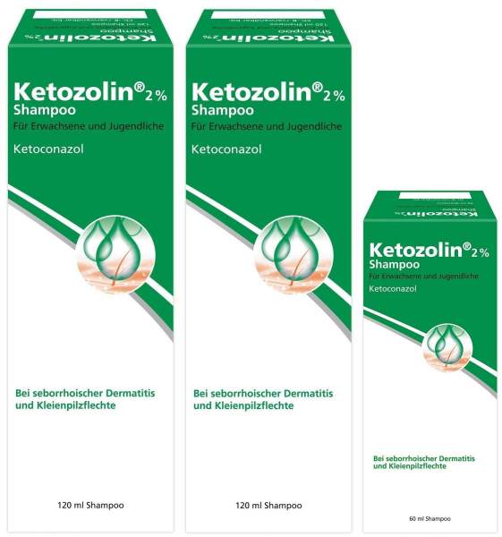 Ketozolin 2 % Shampoo 2 x 120 ml + Ketozolin 2 % Shampoo 60 ml