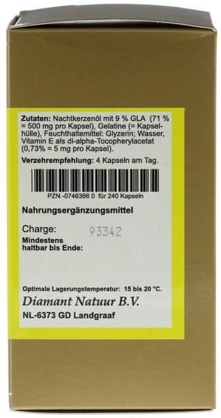 Nachtkerzenöl 500 mg 240 Kapseln