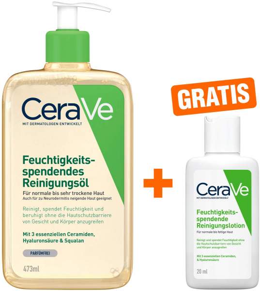 CeraVe Reinigungsöl 473 ml + gratis CeraVe feuchtigkeitsspendende Reinigungslotion 20 ml