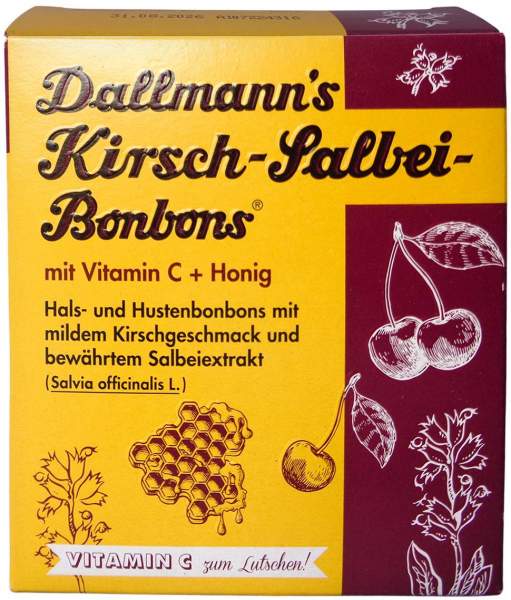 Dallmanns Kirsch Salbei Bonbons M.Vitamin C+honig