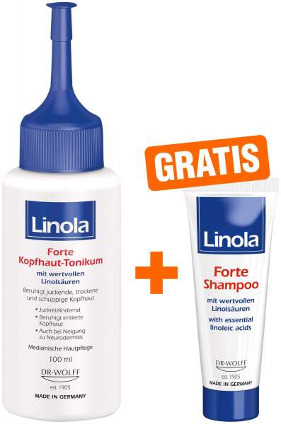 Linola Kopfhaut Tonikum Forte 100 ml + gratis Linola Forte Shampoo 30 ml