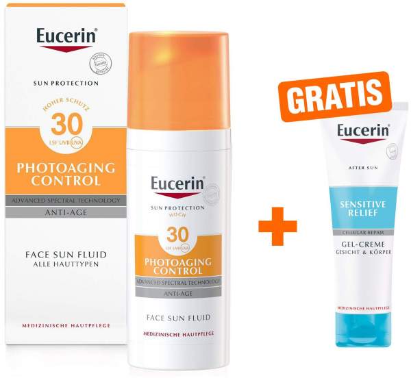 Eucerin Sun Photoaging Control Face Fluid LSF 30 50 ml Fluid + Sensitive After Sun 50 ml