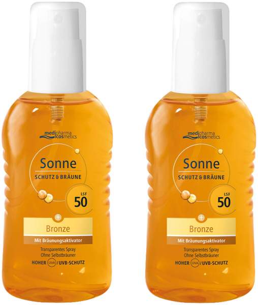 medipharma cosmetics Sonne Schutz &amp; Bräune Bronze LSF 50 2 x 200 ml Pumpspray