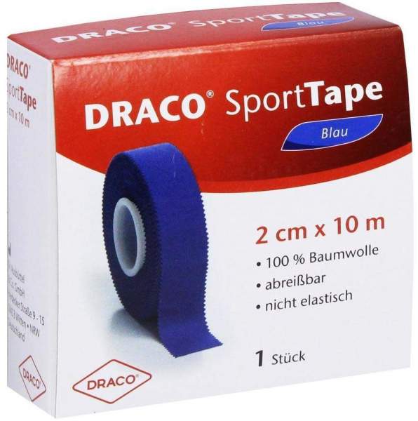 Draco Sporttape 1 Tapeverband 10 M X 2 cm Blau