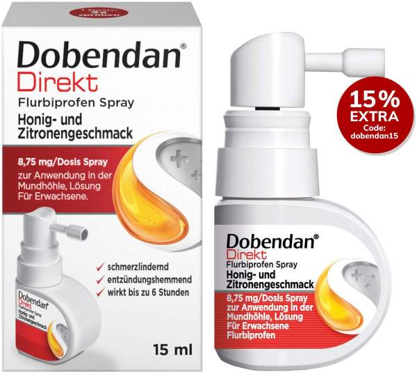 Dobendan Direkt Flurbiprofen 15 ml Halsspray Honig &amp; Zitrone