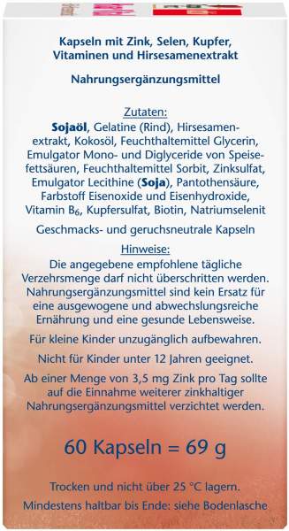 Doppelherz aktiv Haar Vital + Zink + Hirsesamenextrakt 60 Kapseln