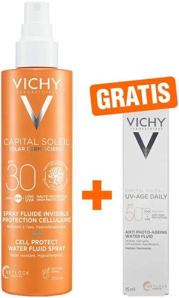 Vichy Capital Soleil Cell Protect LSF 30 200 ml Spray + gratis Capital Soleil UV-Age LSF 50+ 15 ml