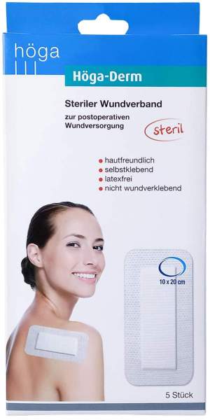 Höga-Derm Steriles Pflaster 10 cm X 20 cm 5 Stück