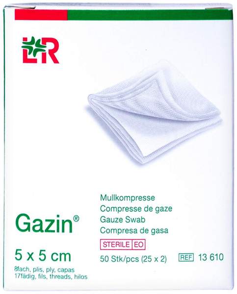 Gazin Mullkomp.5x5 cm Steril 8fach