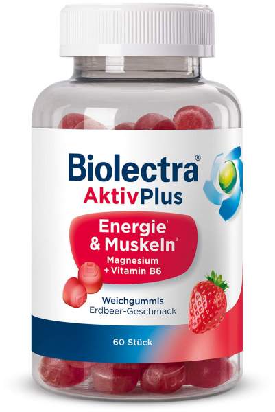 Biolectra AktivPlus Energie &amp; Muskeln Erdbeere 60 Weichgummis