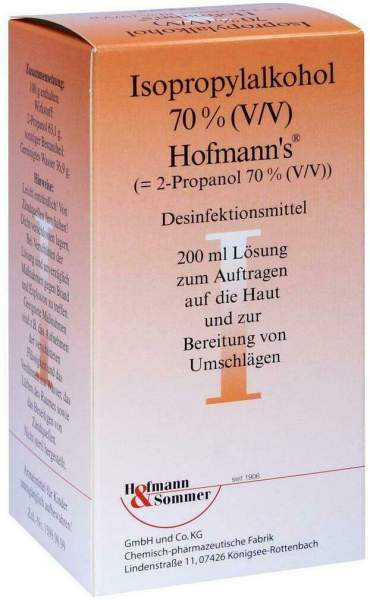 Isopropylalkohol 70% Hofmanns 200 ml Lösung