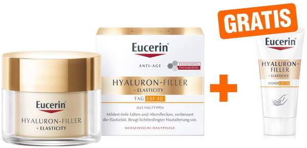 Eucerin Hyaluron Filler + Elasticity Tagespflege LSF30 50 ml + gratis Elasticity Handcreme 20 ml