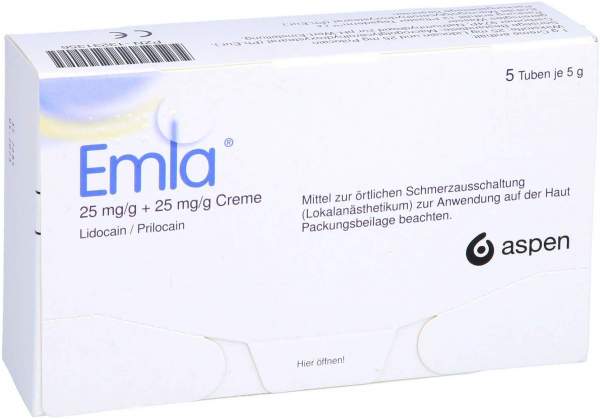 Emla 25 mg pro g + 25 mg pro g Creme + 12 Tegaderm Pflaster 5 x 5 g