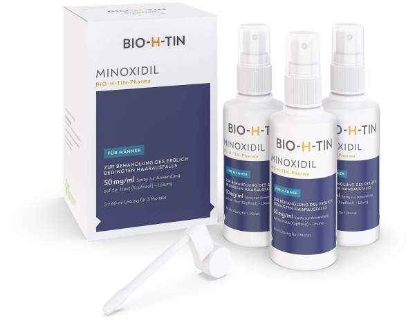Minoxidil Bio-H-Tin Pharma 50 mg pro ml Spray für Männer 3 X 60...