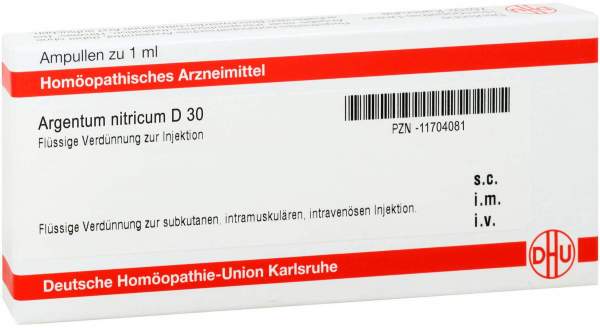 Argentum Nitricum D 30 Ampullen 8 X 1 ml