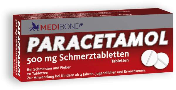 Paracetamol Medibond 500mg Schmerztabletten 20 Stück