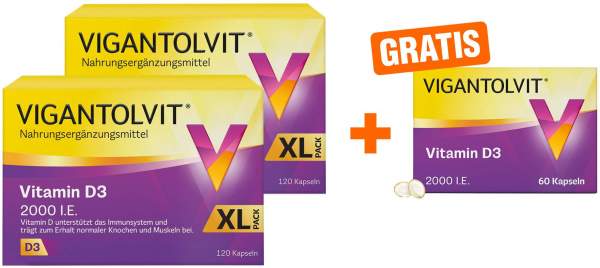 Vigantolvit 2000I.E. Vitamin D3 2 x 120 Stück + gratis 60 Stück