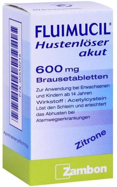 Fluimucil Hustenlöser Akut 600 Brausetabletten 10 Brausetabletten