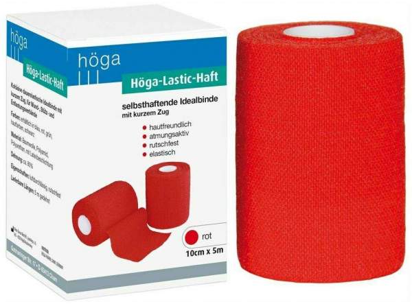 Höga Lastic Haft Binde 10cmx5m Rot
