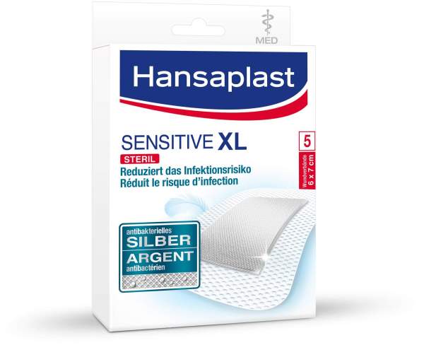 Hansaplast Med Sensitive Xl Pflaster 6 X 7 cm 5 Stück