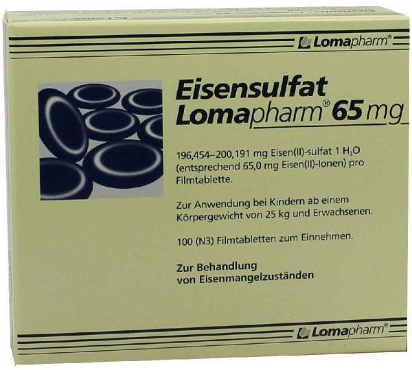 Eisensulfat Lomapharm 65 mg 100 Stück
