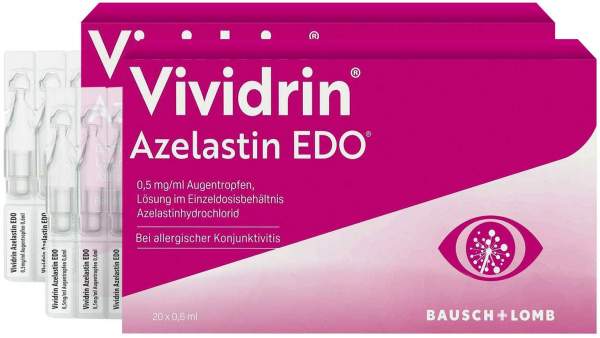 Vividrin Azelastin EDO 0,5 mg pro ml 2 x 20 x 0,6 ml Augentropfen