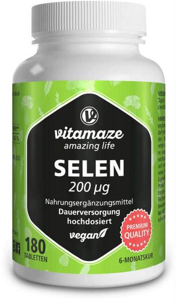 Selen 200 63 G Hochdosiert Vegan 180 Tabletten