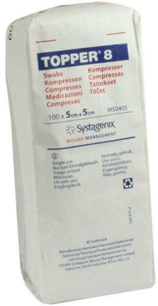 Topper 8 Kompresse Unsteril 5 X 5 cm 100 Kompressen