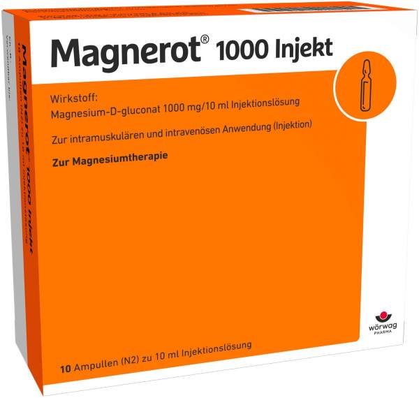 Magnerot 1000 Injekt 10 X 10 ml Ampullen