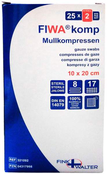 Mullkompressen 10x20 cm Steril 8fach