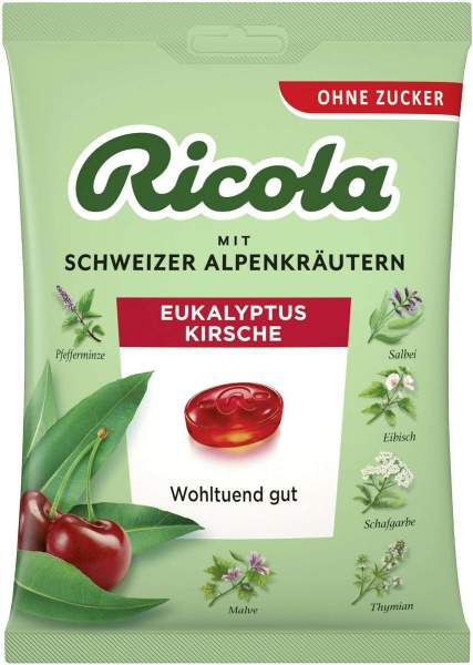 Ricola Eukalyptus Kirsche - 75 g Schweizer Hustenbonbon