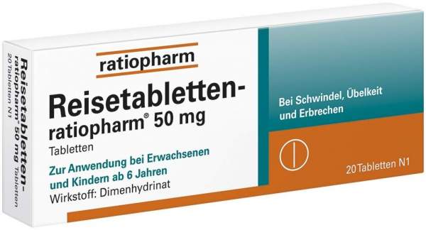 Reisetabletten-ratiopharm 50 mg 20 Tabletten