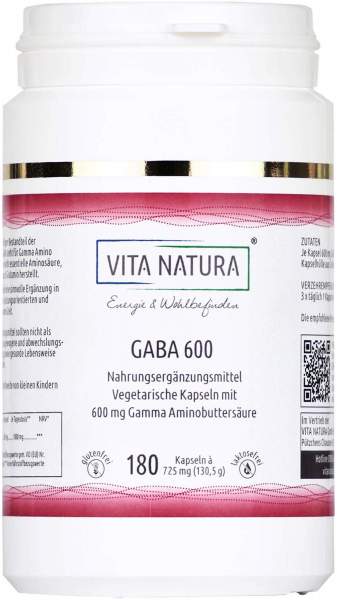 Gaba Gamma Amino-Buttersäure 600 mg 180 Vegi-Kapsel