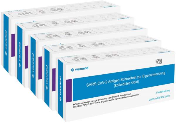 Watmind SARS-CoV-2 Antigen Schnelltest (Speicheltest) 5 x 5 Stück