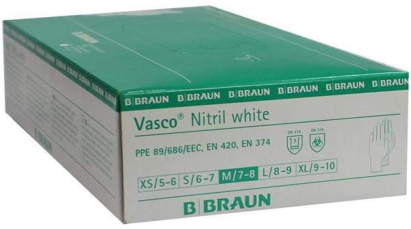 Vasco Nitril White Untersuchungshandschuhe Gr. M 100 Stück